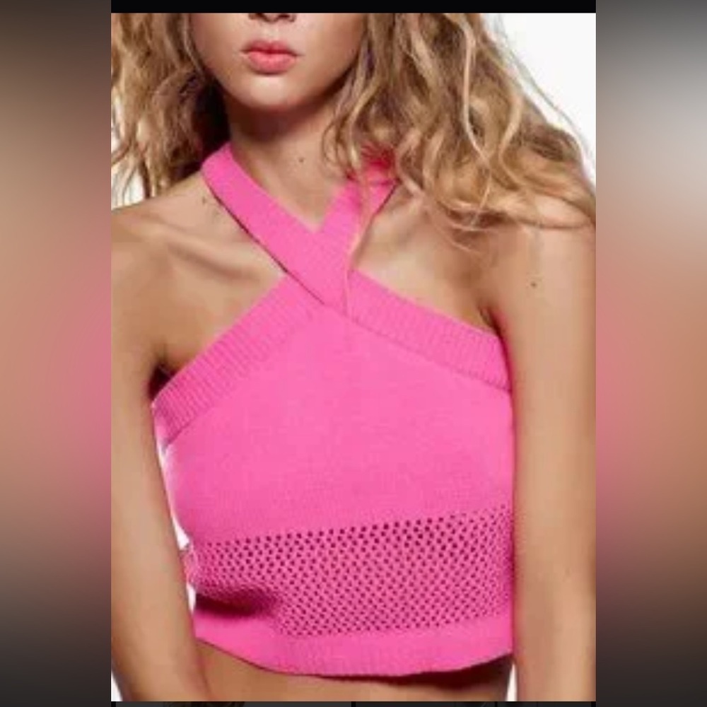 Zara Pink Knit Crop Top